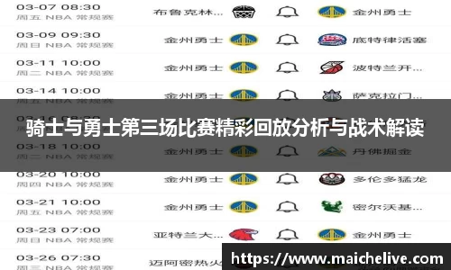 骑士与勇士第三场比赛精彩回放分析与战术解读